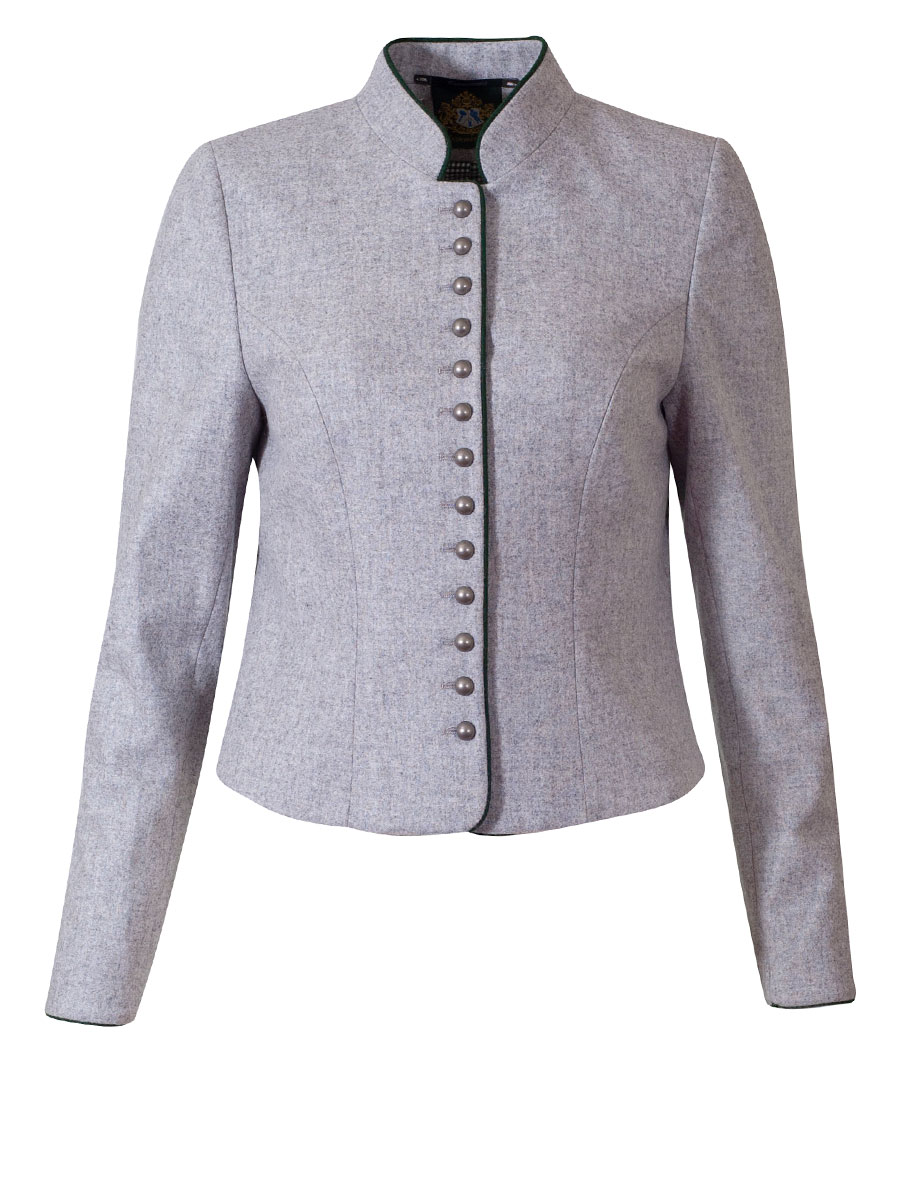 Hammerschmid Lodenjanker Gmund hellgrau mit tannengrünem Paspol