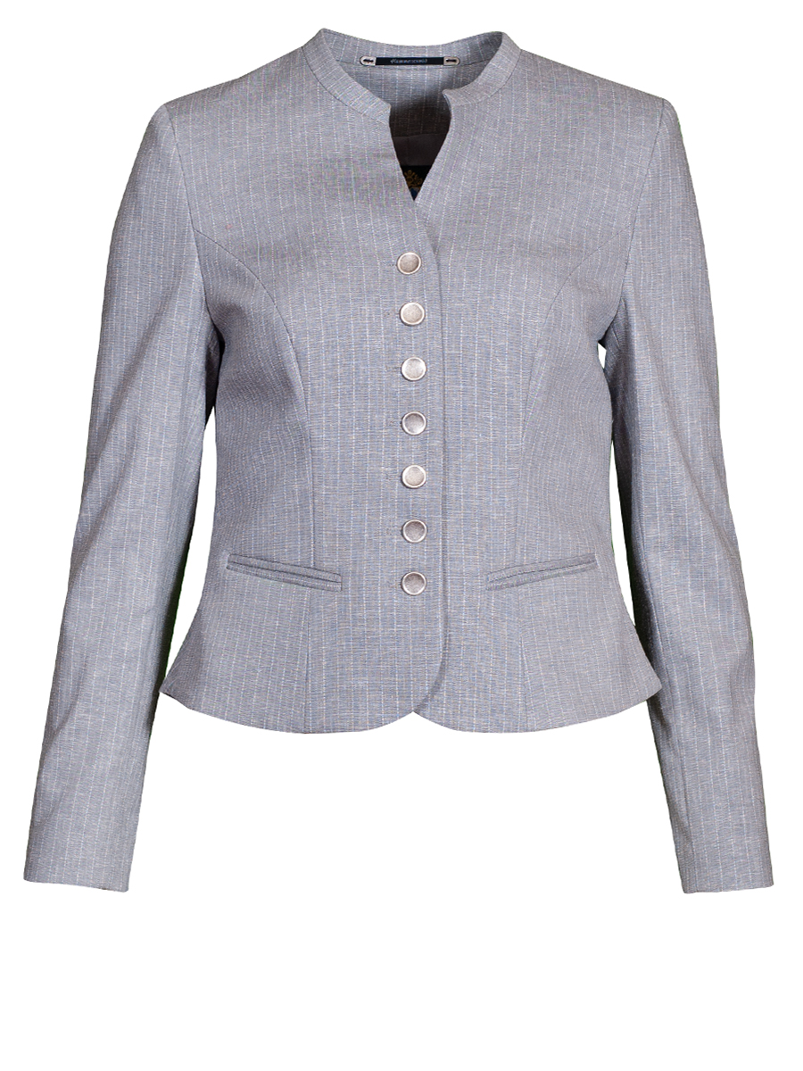 Hammerschmid Birnbach Stoffjanker, fein, grau, Schoßerl, Leinenstretch