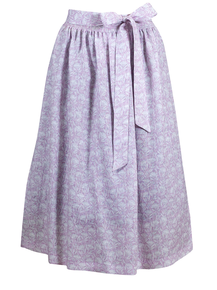 Wenger Leinenschürze Christina, pink gewebt mit weißem Muster, 80cm