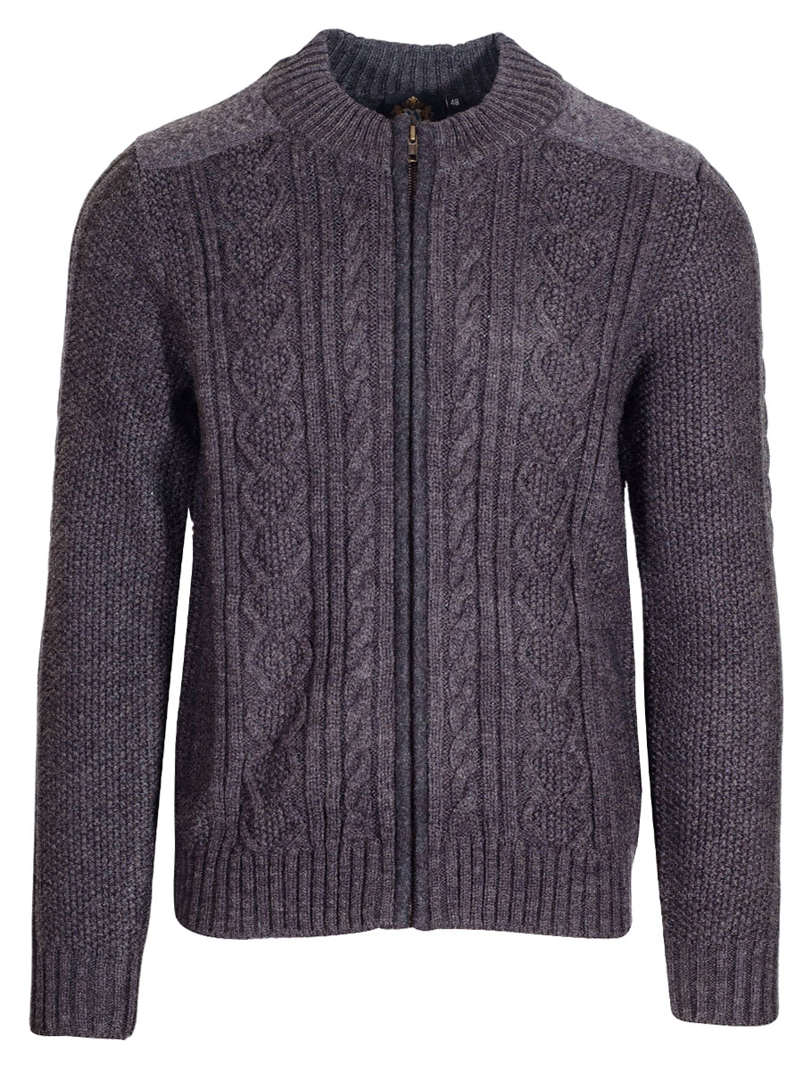 Hammerschmid Christoph Strickjacke, anthrazit, grobes Strickmuster