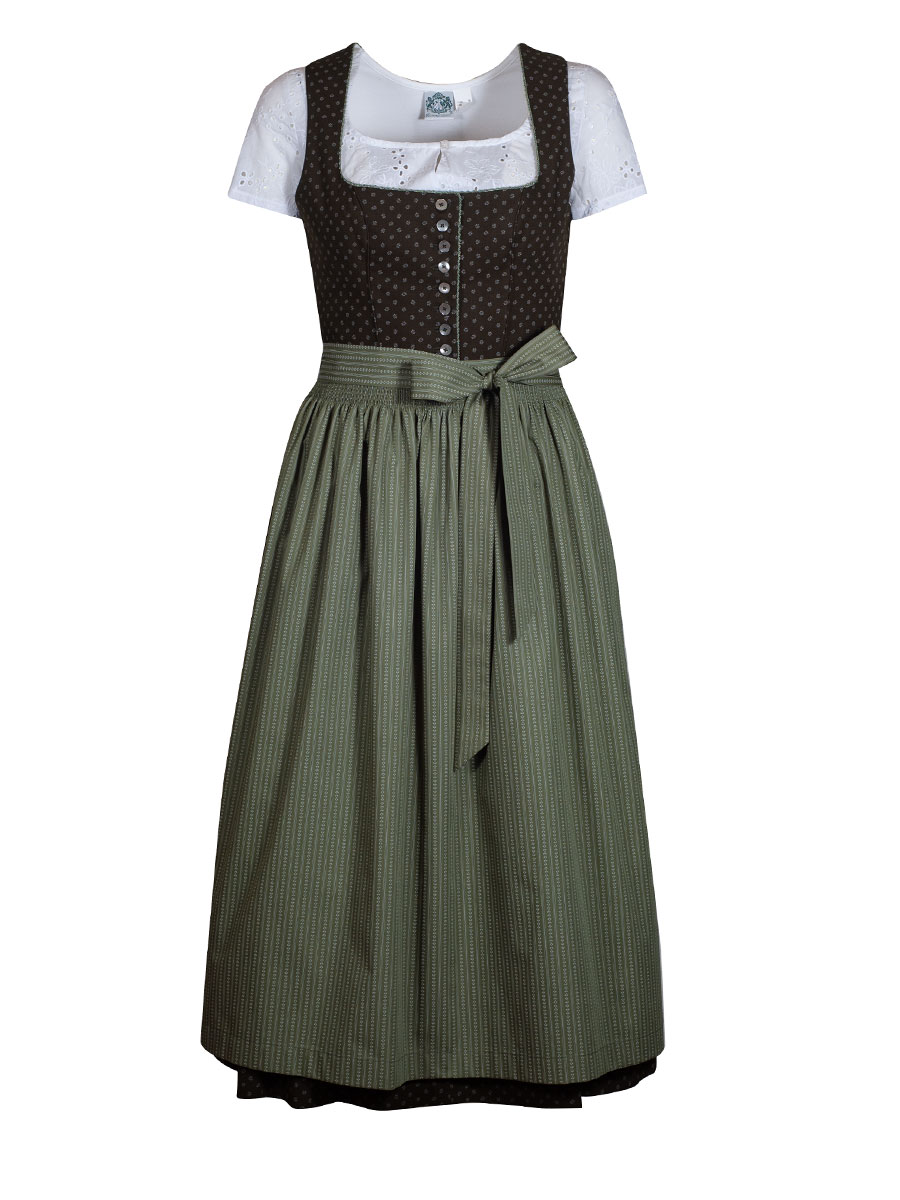 Wenger Baumwolldirndl Vicky, olivgrün, 80cm