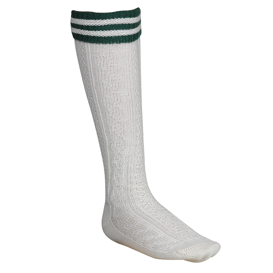 Veith Umschlagstrumpf wollweiß mit tanne