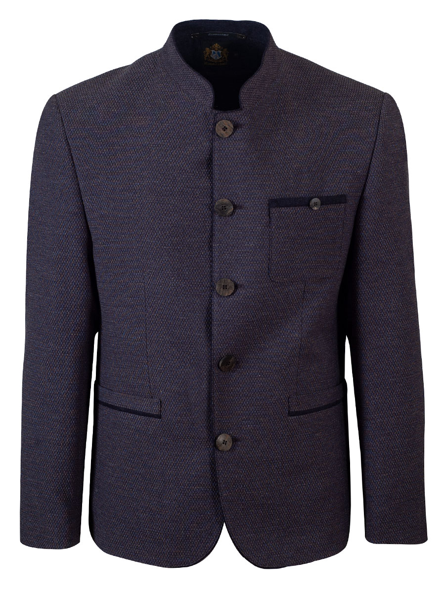 Hammerschmid Janker Konrad, marine meliert, Holzknöpfe, Brusttasche