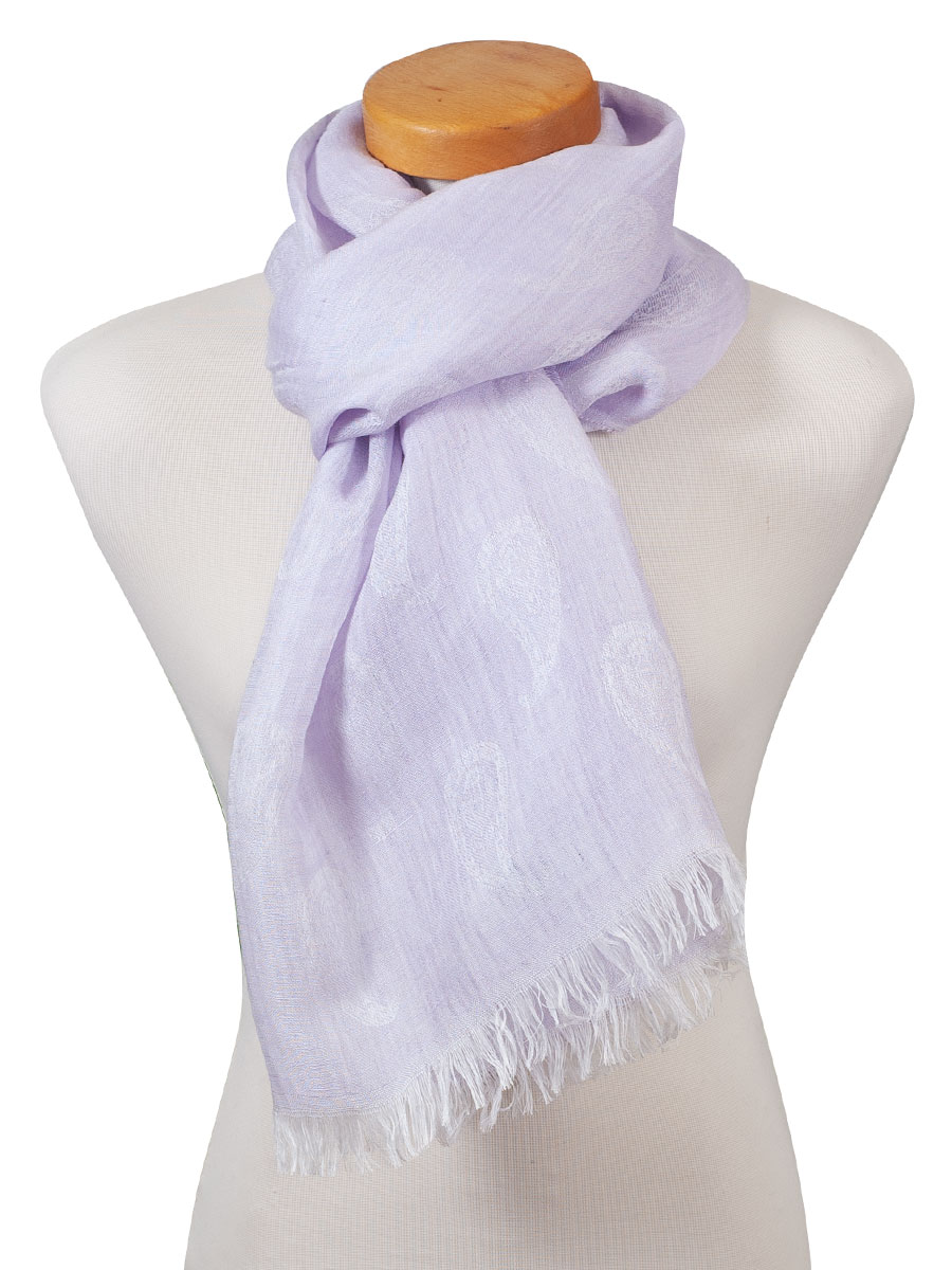 Hammerschmid Webschal, leicht, flieder, Paisleymuster, 55 x 180cm