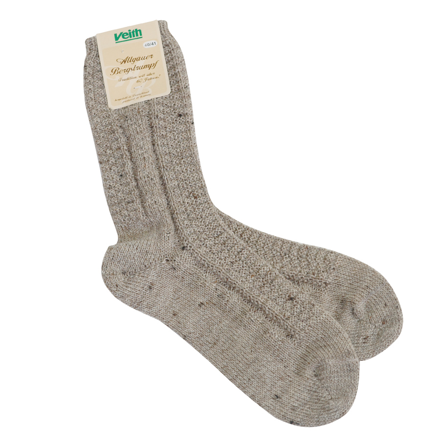 Veith Trachtenstrümpfe beigemeliert, grob gestrickt