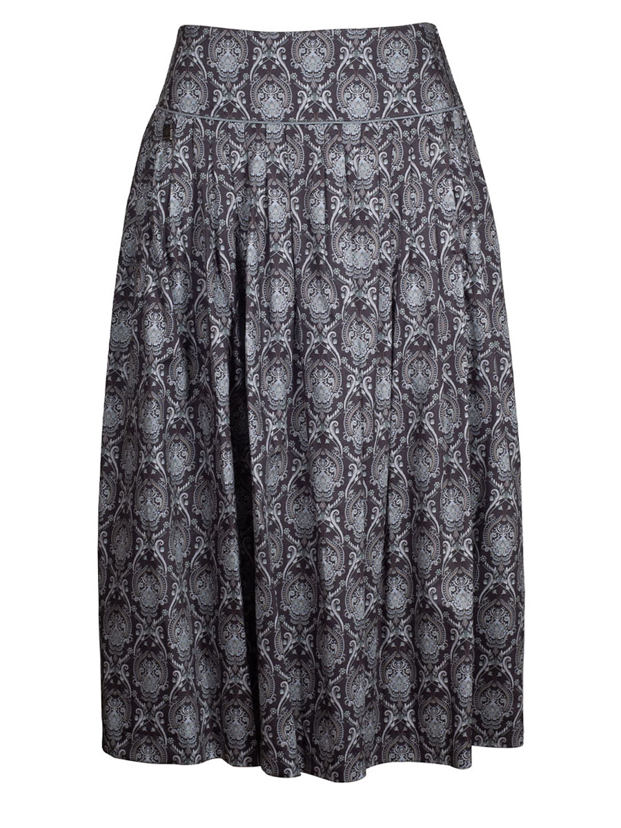 Hammerschmid Damenrock Landshut grau-petrol, Allover-Print