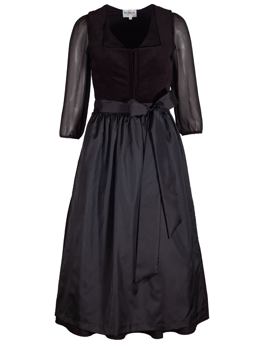 Kinga Mathe Dirndl Alice, Samtdirndl, schwarz, 80lg