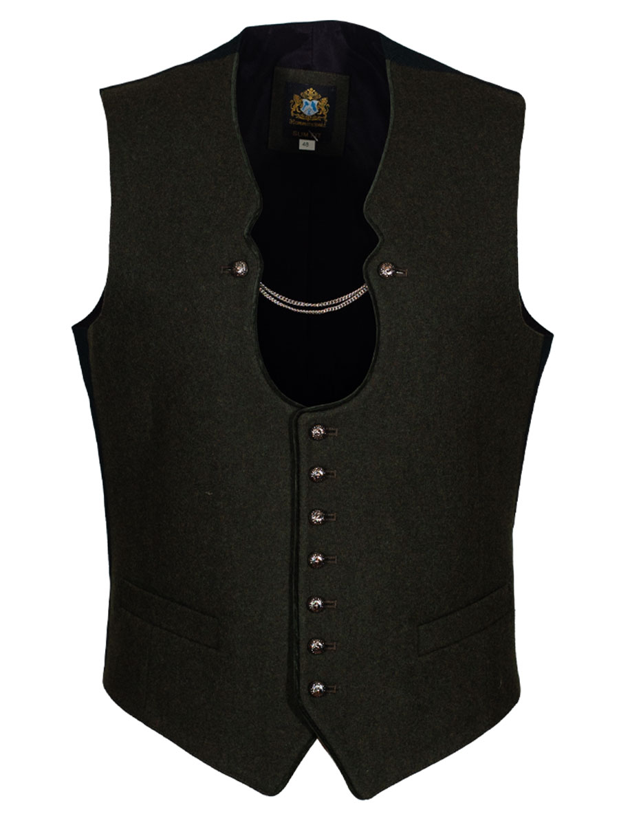 Hammerschmid Trachtenweste Vinzenz, oliv, traditionell, Stretchrücken