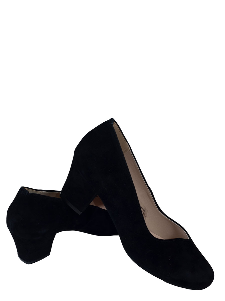 Esgano Schuhe, Trachtenpumps, schwarz, Wildleder, schlicht