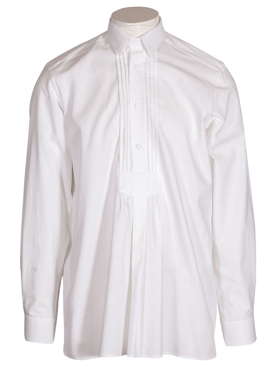 Waldorff Trachtenhemd Alfred weiß, Liegekragen, Pfoad