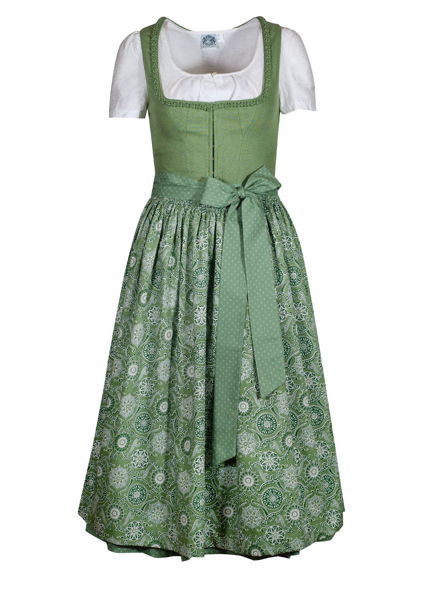 Hammerschmid Wiessee Dirndl, kiwi, Leinenoberteil, 80lg