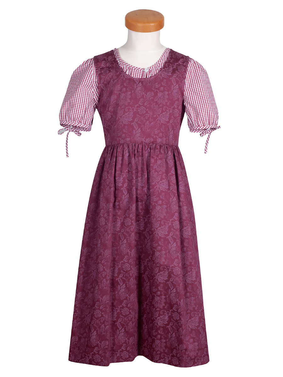 Berwin & Wolff Sommerkleid, Mädchen, dunkelrot, mit Bluse