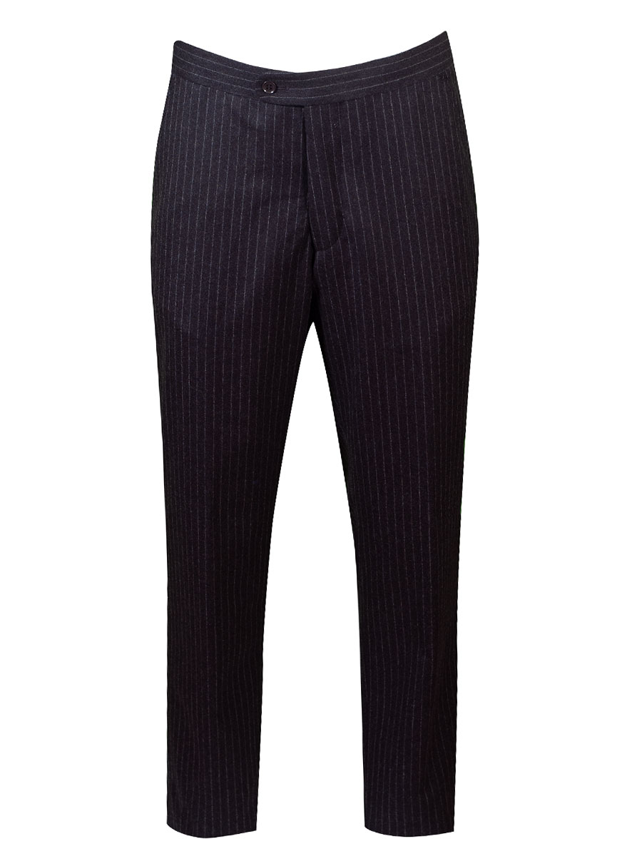 Viererspitz Markus Herrenhose, gestreift, anthrazit, Stresemann, hinten Riegel