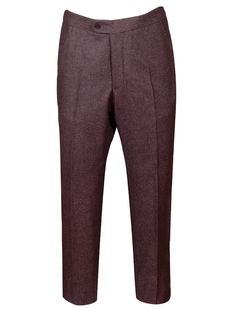 Viererspitz Lodenhose Jakob, braun, seitlich grünes Paspol