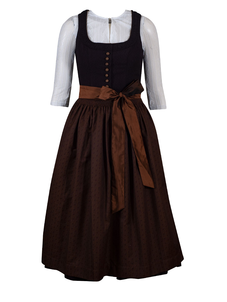Hammerschmid Koflersee Dirndl, schwarz-braungold, festlich, 80lg