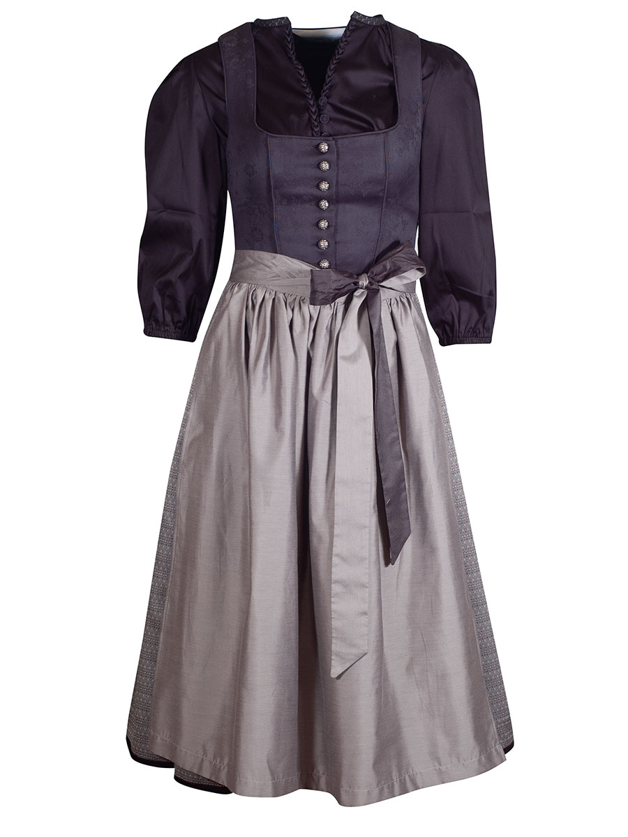 Anno Domini Dirndl Judith, schwarz, Wendeschürze, Jacquardmuster, 80lg