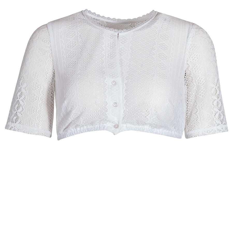 Waldorff Dirndlbluse Lotta, weiß, Spitze, transparent