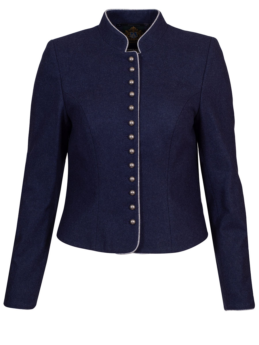 Hammerschmid Lodenjanker Gmund blau mit grauem Paspol