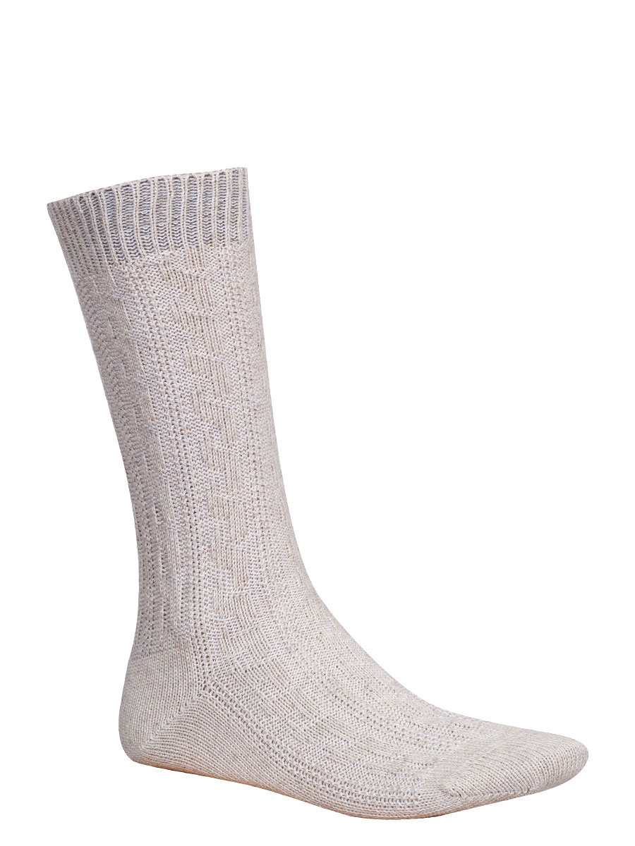 Ederer Trachtensocken beige, Zopfmuster