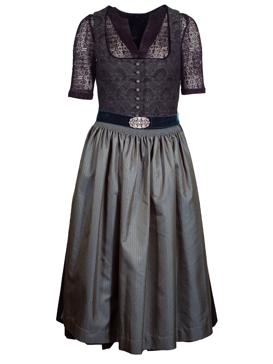 Hammerschmid Pillersee Dirndl, petrol-schwarz, mit Schließe, 80lg