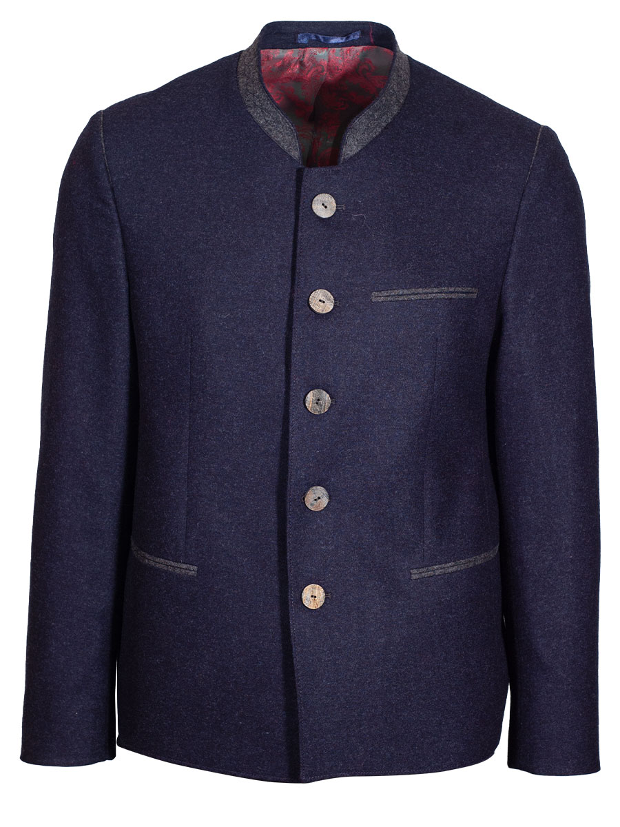 hausg'macht Lodenjanker Wallgau, marine, elegant, fein gestreift