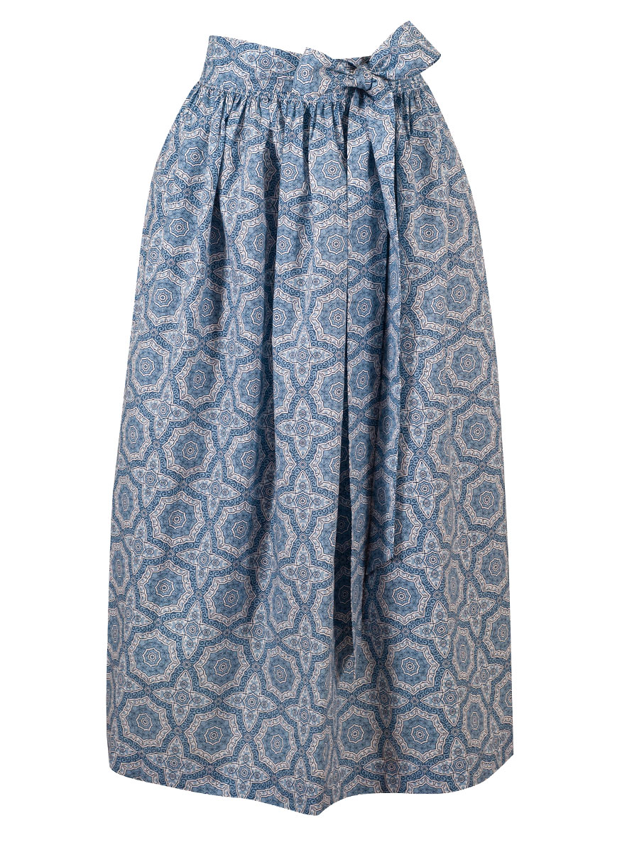 Hammerschmid Baumwollschürze blau, Paisleymuster, 89cm