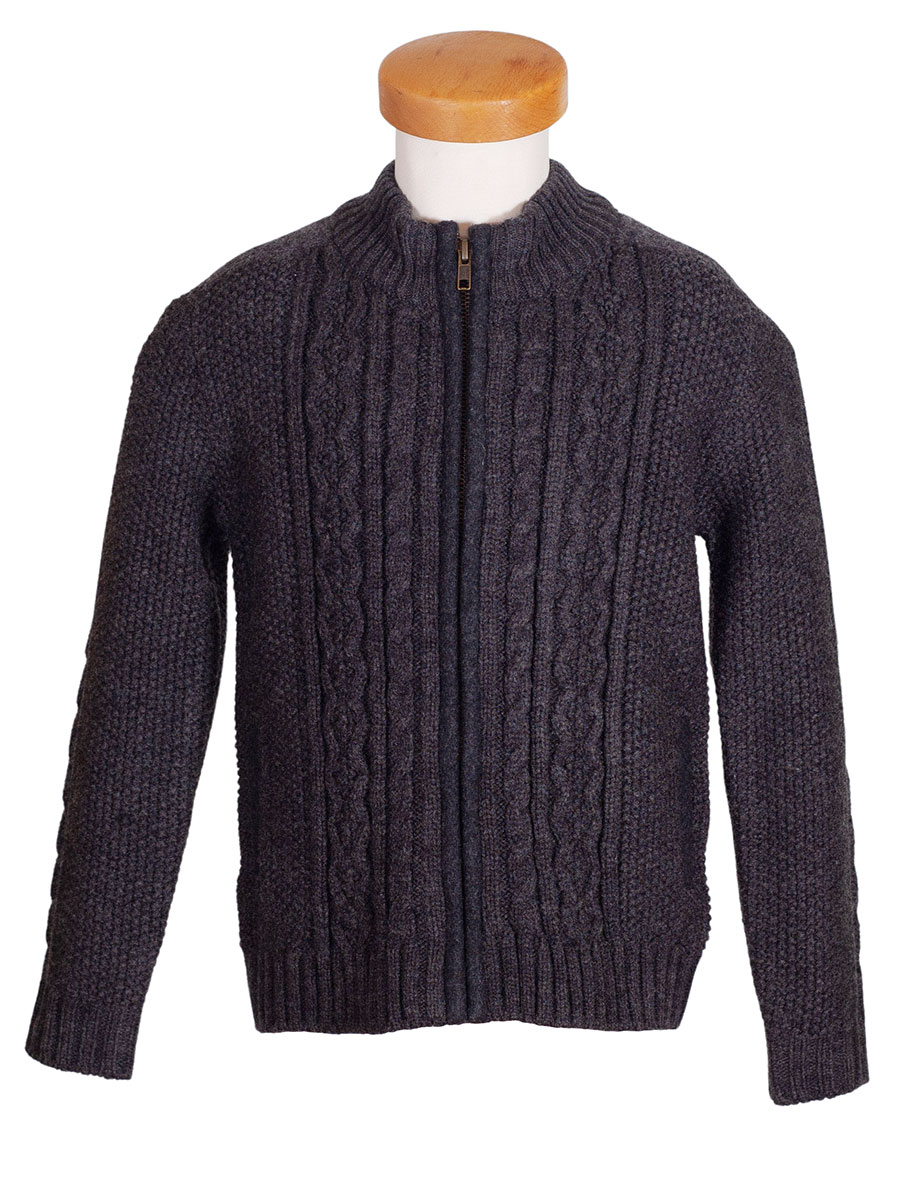 Hammerschmid Dorfen Strickjacke, Jungen, anthrazit, Zopfmuster