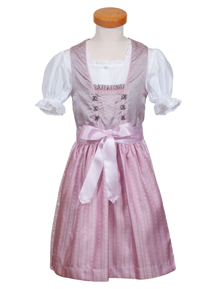 Ederer Kinderdirndl festlich, rosa, geblümt, mit Bluse