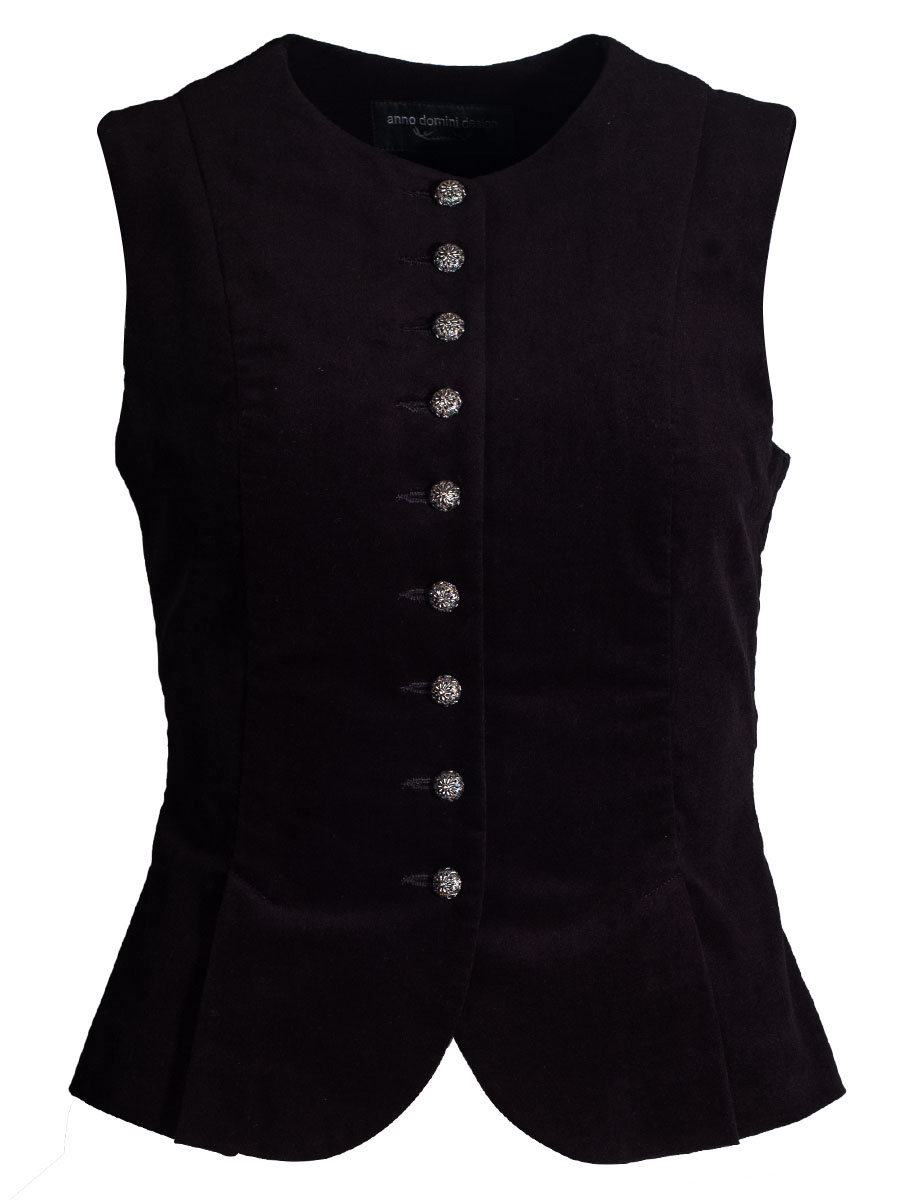 Anno Domini Design Stretchweste Irena, schwarz, Samt