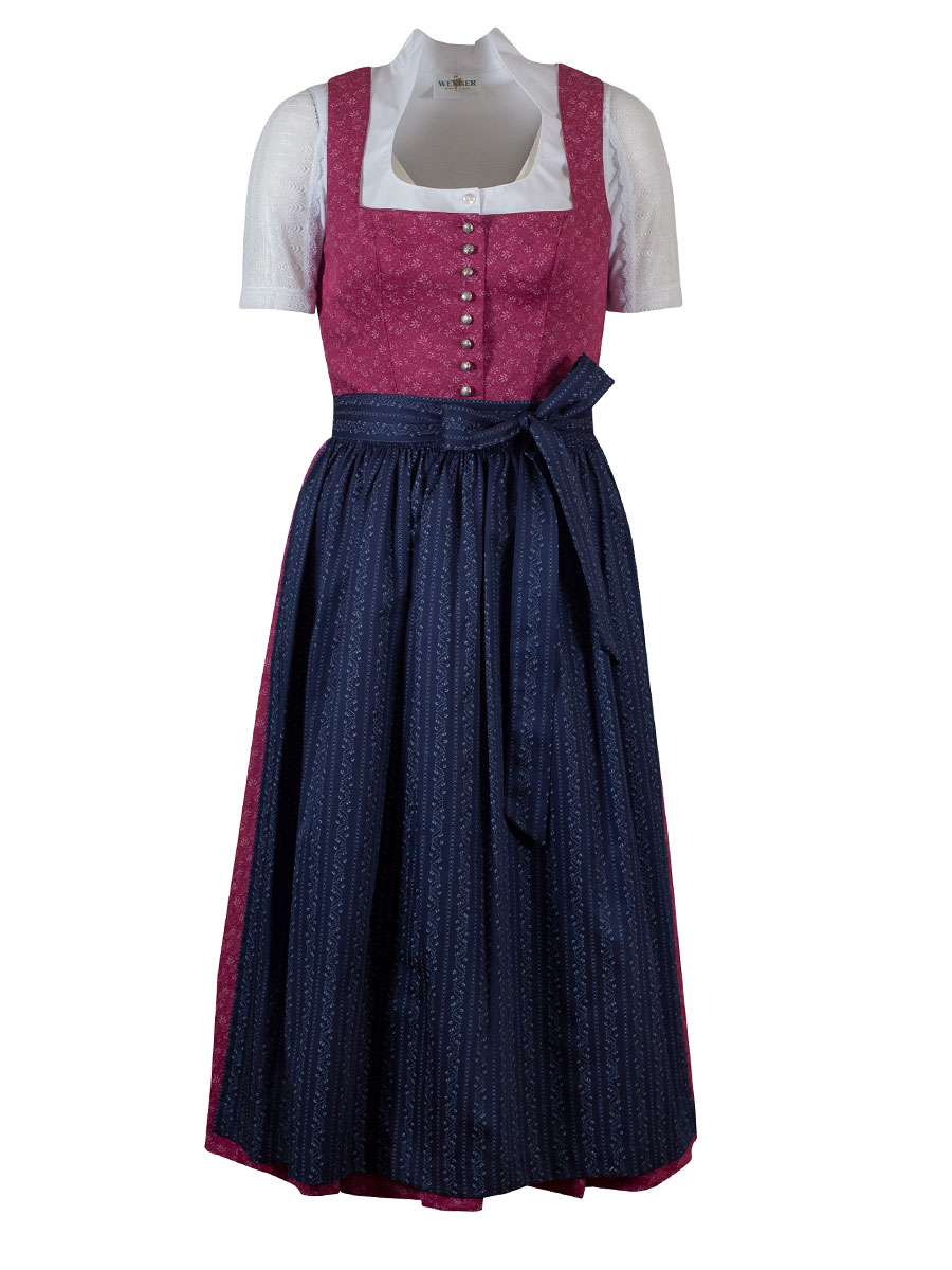 Wenger Herlinde Baumwolldirndl, beere-blau,  80cm