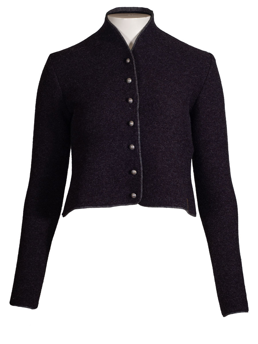 Stapf Strickjacke Dorika, anthrazit, Abschlüsse rolliert