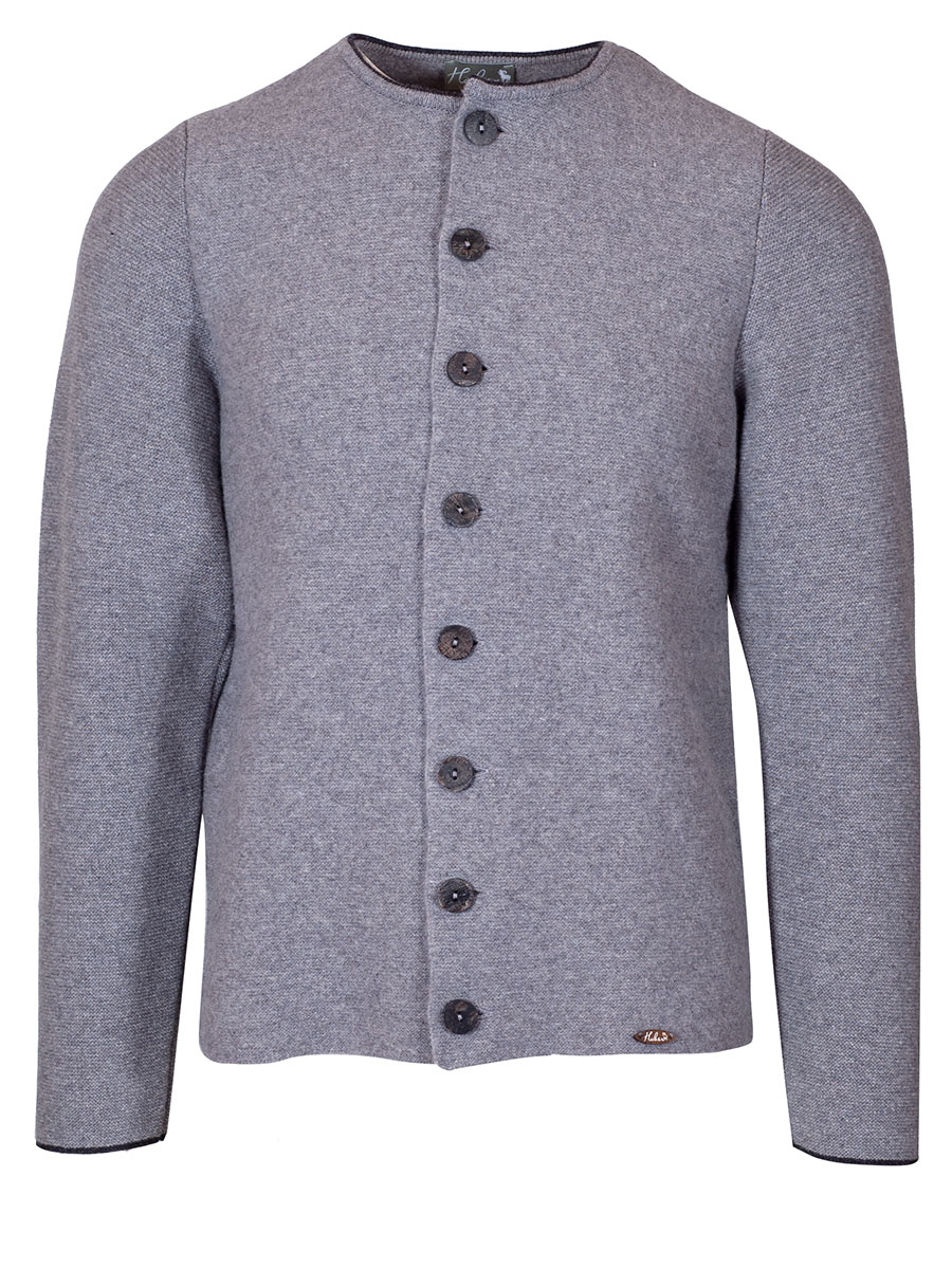 Huber Strickjanker Fred, grau, Einfassung in anthrazit