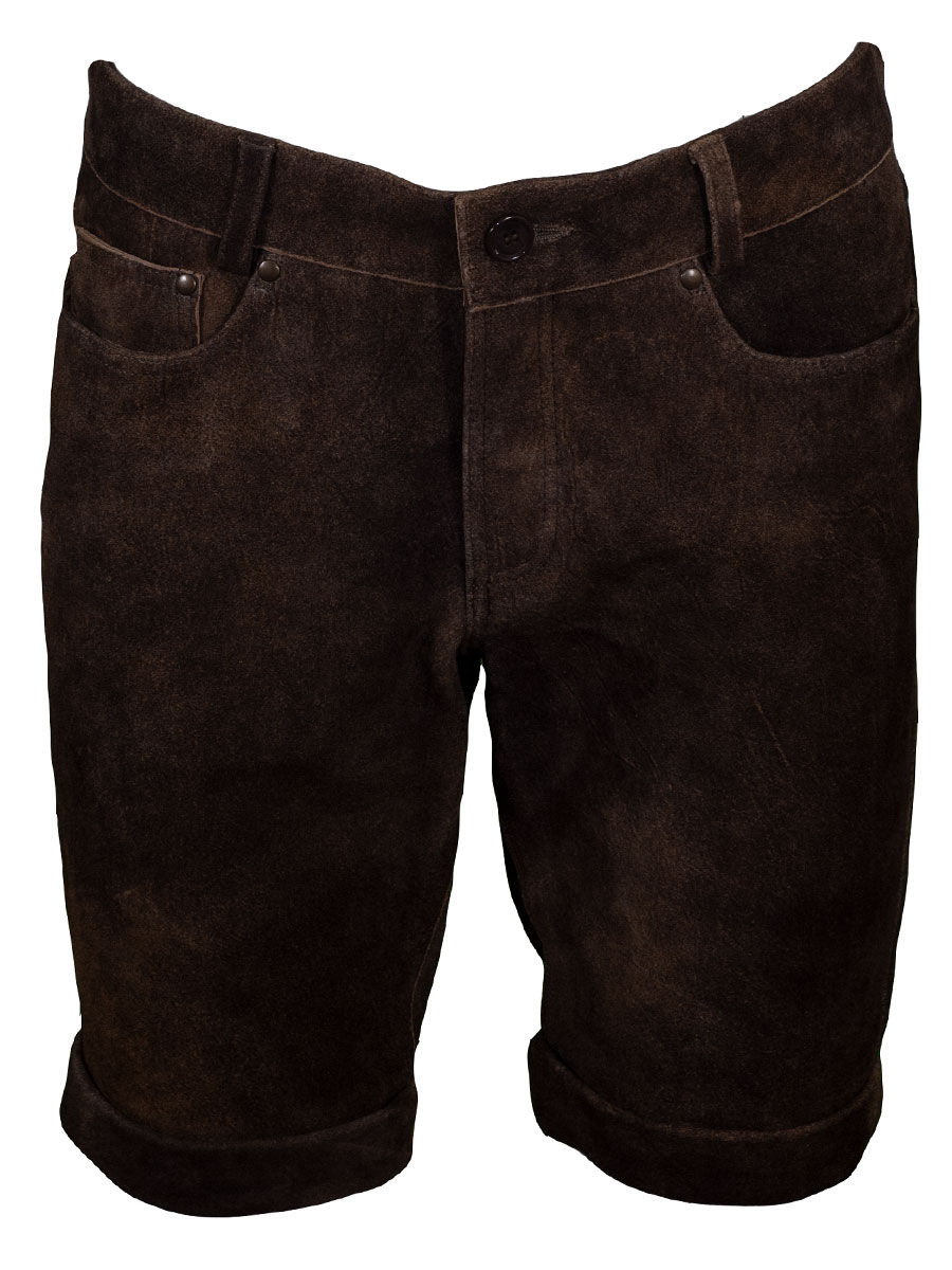 Weinbauer Kurze Lederhose, Stulpenhose, dunkelbraun, ahorn