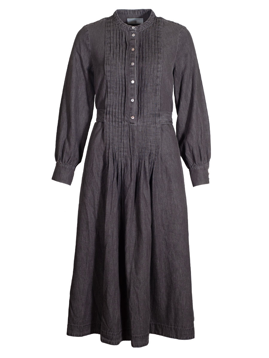 Die Rockmacherin Kleid Rosa, Falten, grau, Bindegürtel