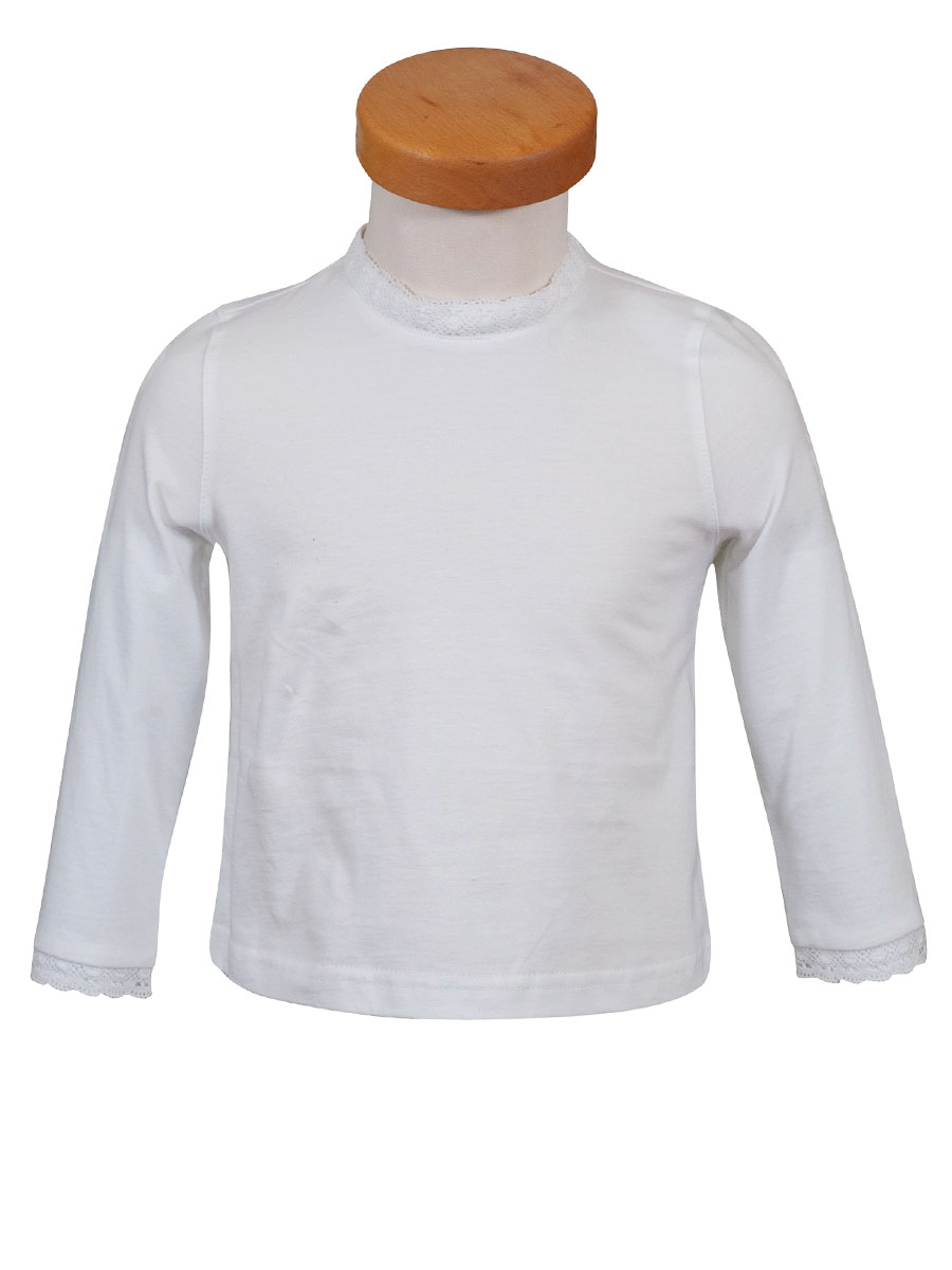 Moser Petronia Langarmshirt, Mädchen, weiß, Spitzenborte