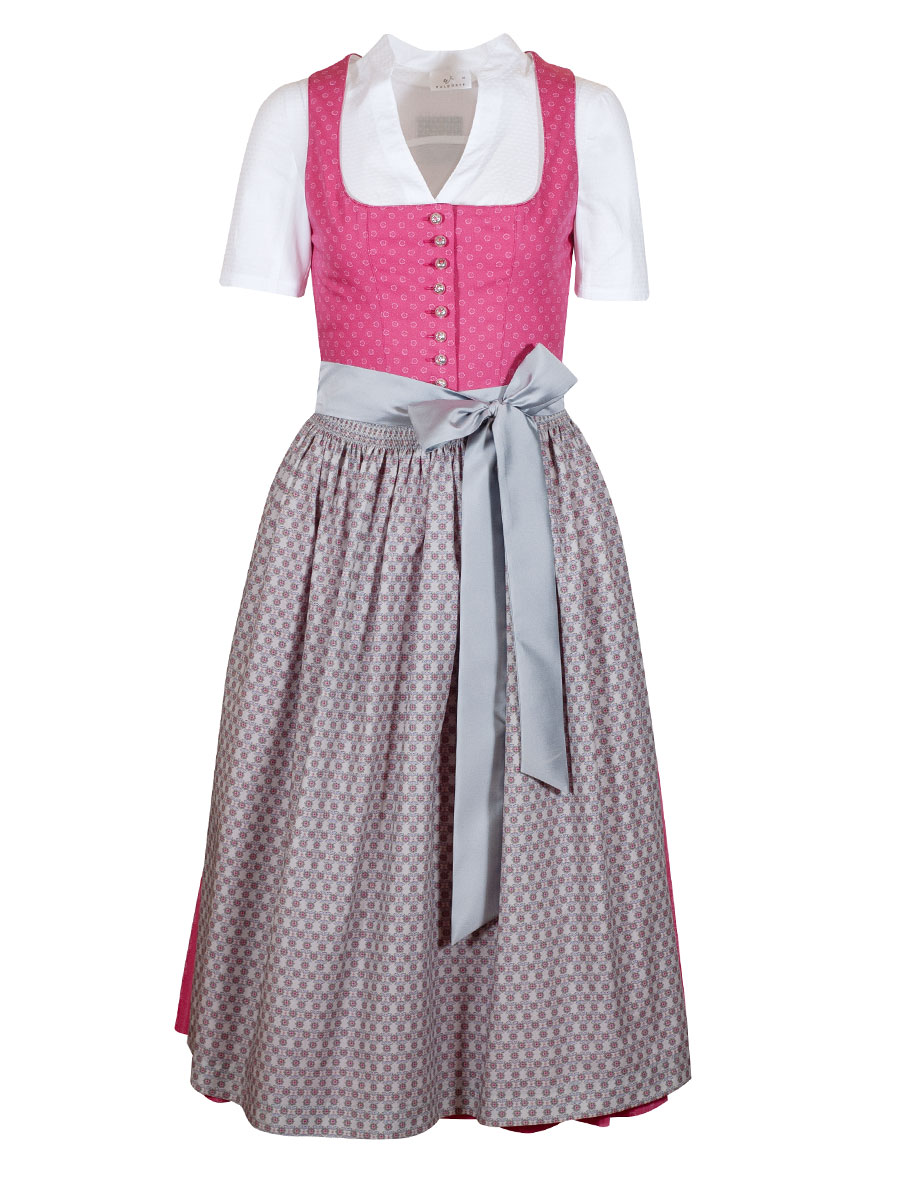 Hammerschmid Pillersee Baumwolldirndl, pink-grau, 80lg