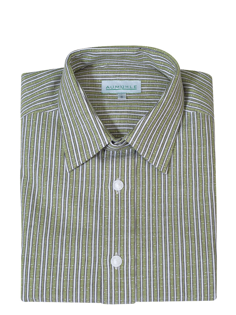 Waldorff Trachtenhemd, Pfoad, grün gestreift, strukturiert, Liegekragen