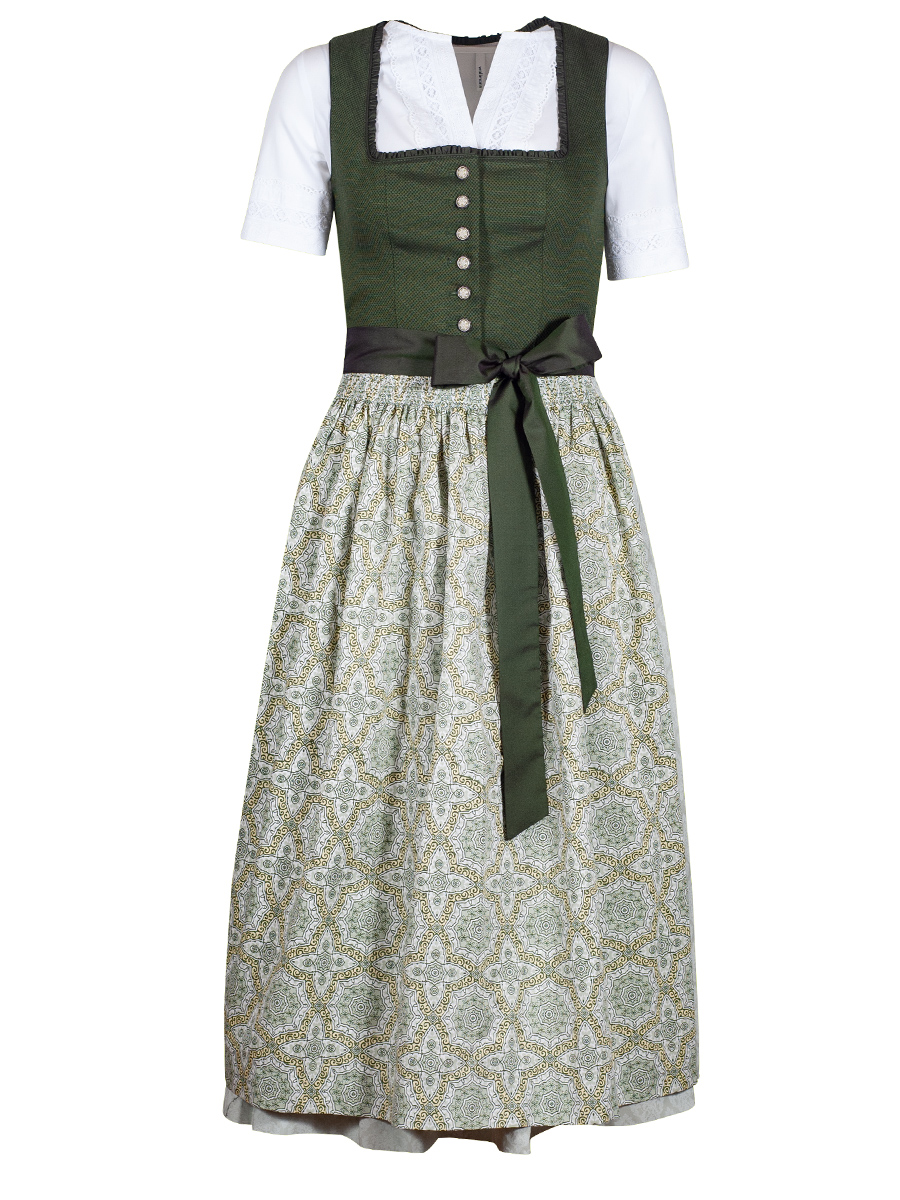 Schloß Orth Dirndl Nina-Q, grün-grau, 80lg