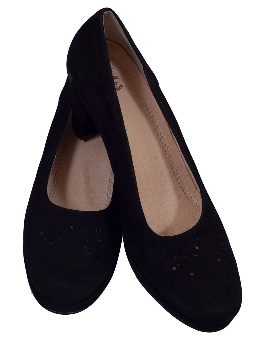 Schuhmanufaktur Gautsche, Trachtenpumps, schwarz, Samtziege
