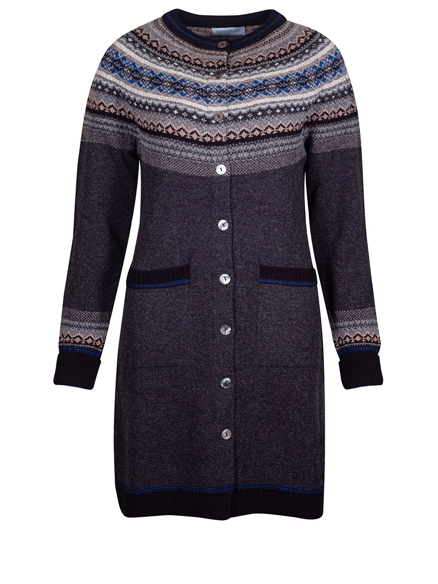 Eribè Knitwear Alpin Coat, kurzer Strickmantel, pegasus, dunkelgrau