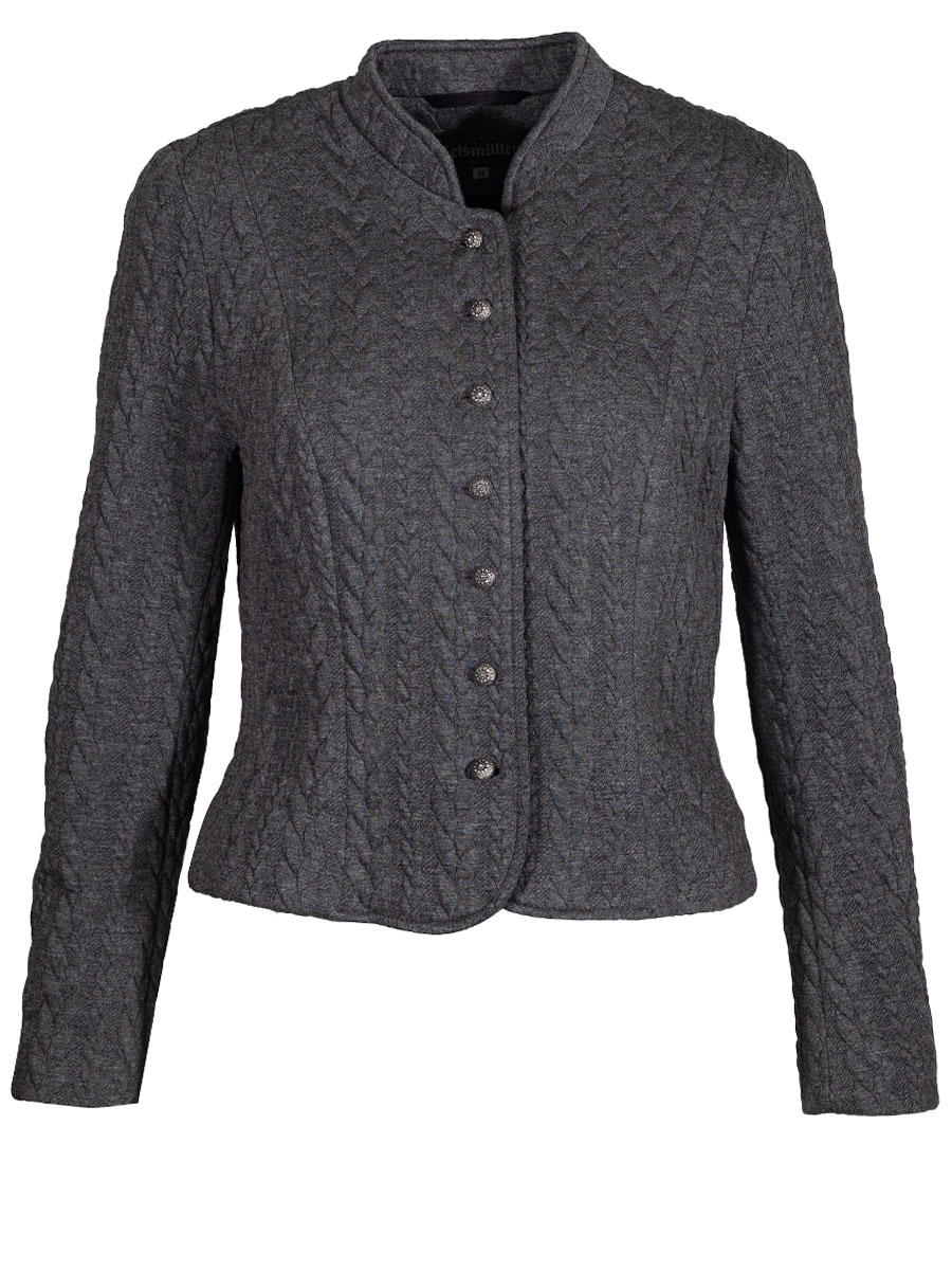 Wenger Damenjanker Ansfelden, grau, Zopfmuster