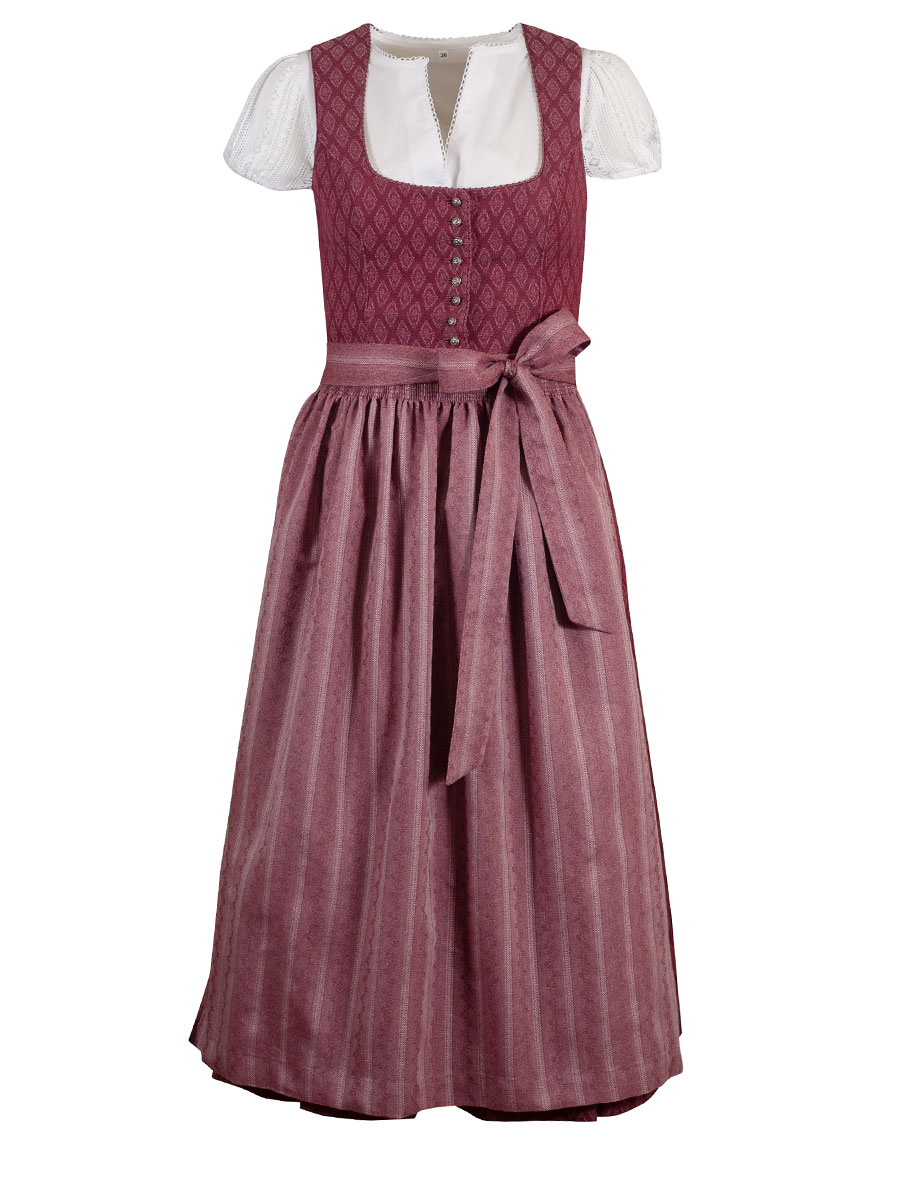 Wenger Fest-Dirndl Isolde, weinrot, 80lg