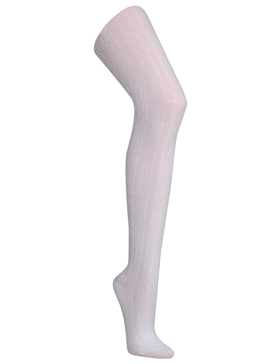 Ederer Kinder-Strumpfhose weiß mit Zopfmuster