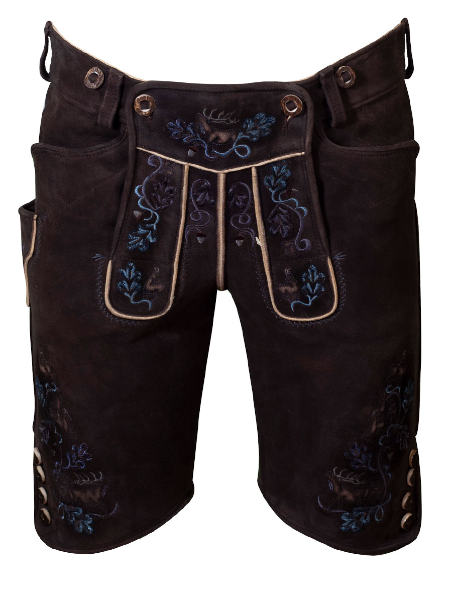 Kurze Lederhose Hochkönig, Wildbock, basalt