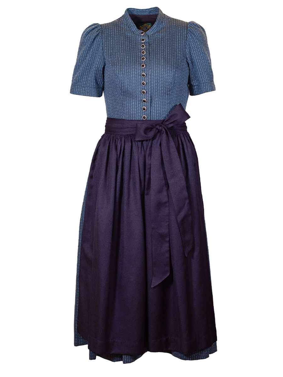 Hammerschmid Burgsee Dirndl, hochgeschlossen, blau, Kleid, 80lg