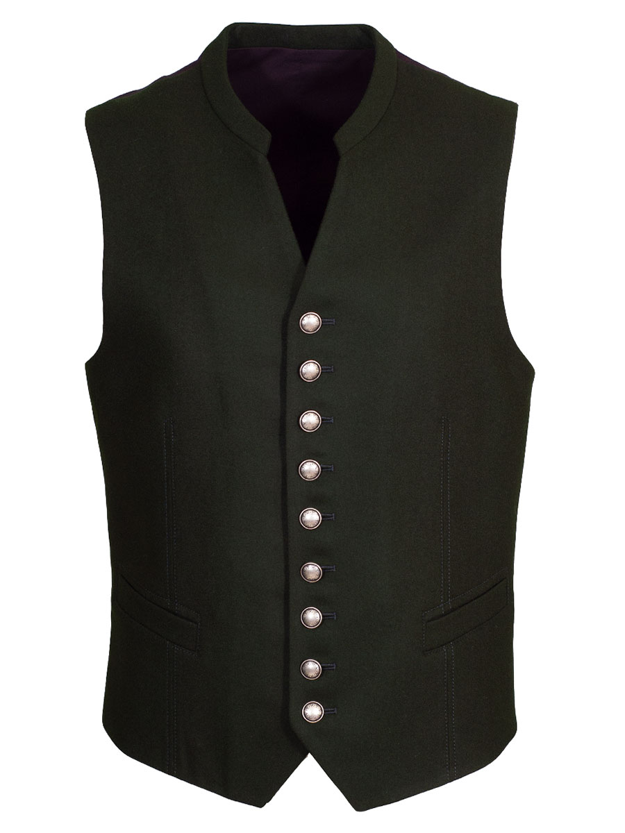 Trachtenweste Xanten, tannengrün, Silberknöpfe