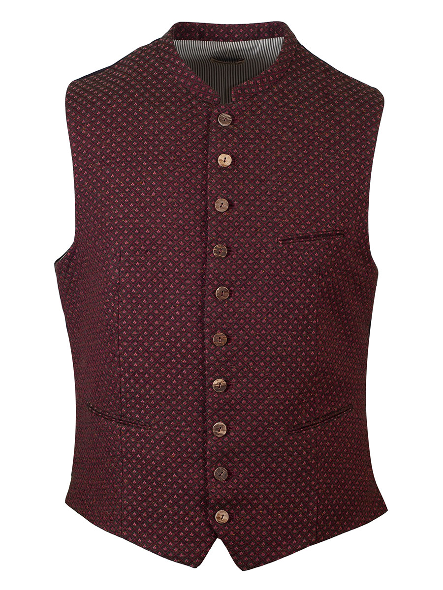 Gottseidank Herrenweste Konstantin, preiselbeere gewebt, Stretch