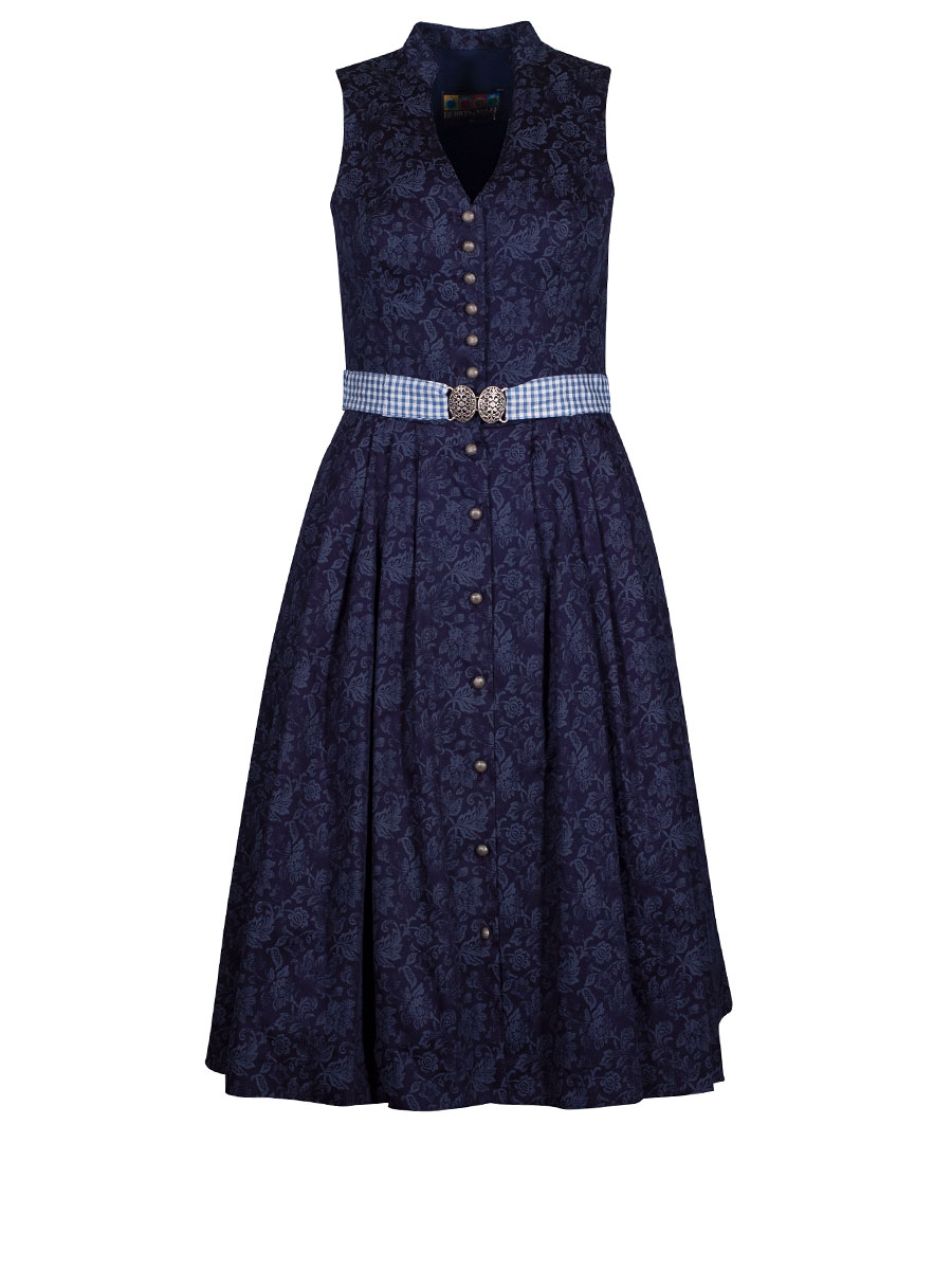 Berwin & Wolff Sommerkleid marine, ärmellos, Gürtel mit Schließe