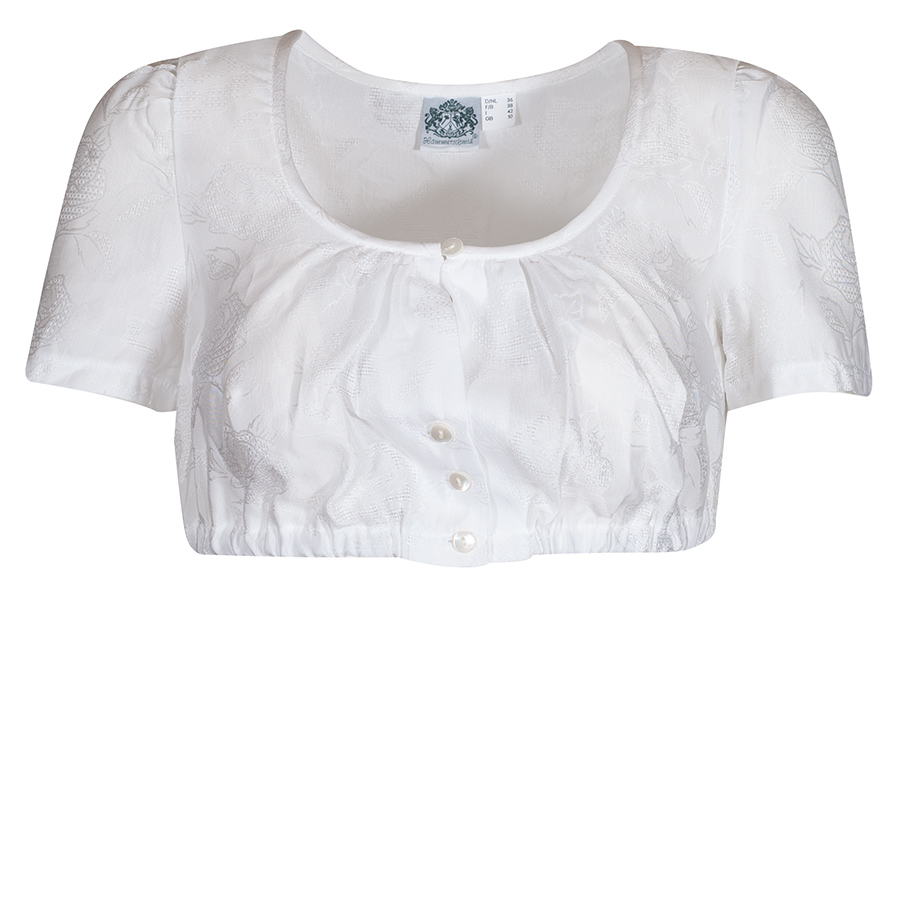 Hammerschmid Angelika Dirndlbluse, weiß, Rosenmuster