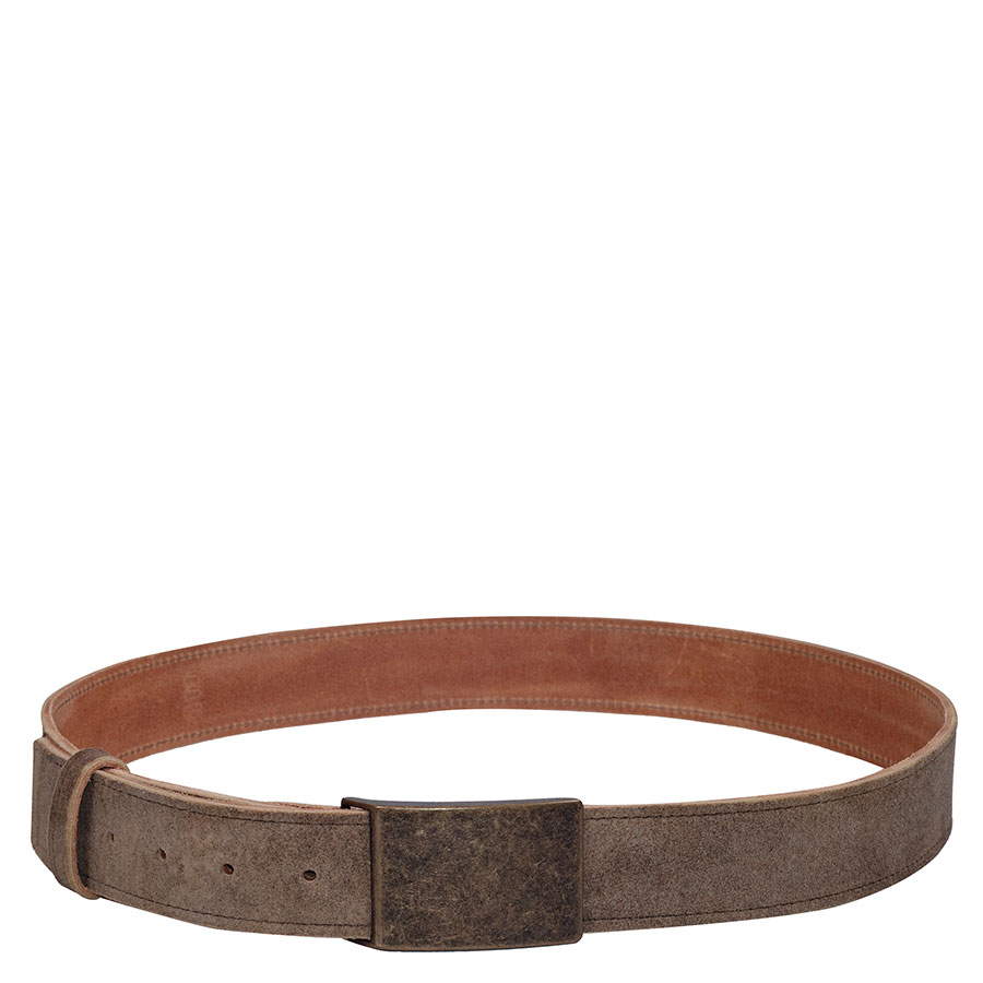 Weinbauer Ledergürtel inka, Bronzeschnalle, Ziegenvelour